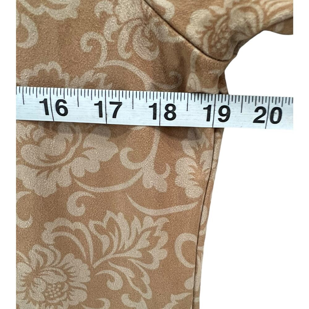 Soft Surroundings Tunic Top Womens S‎ Tan Faux Suede Floral Roll Tab Boho Chic - Picture 7 of 14